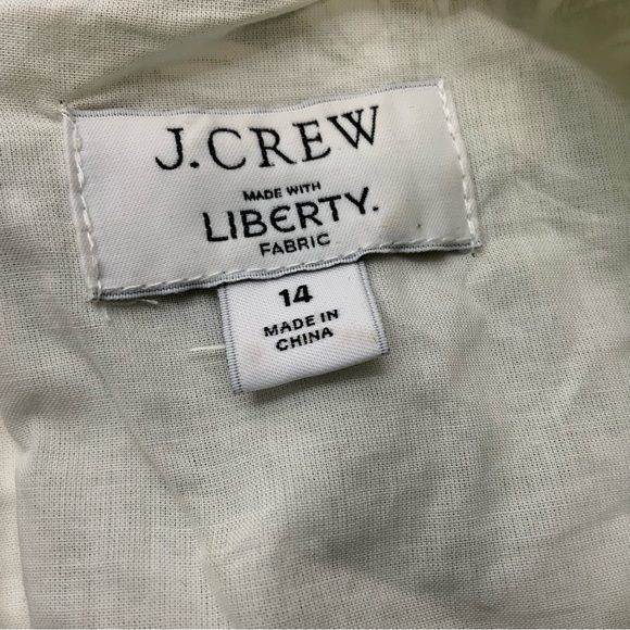 J. Crew Cutout Dress In Liberty Liner Floral Fabric Canteen Green. Size 14. - Picture 8 of 9